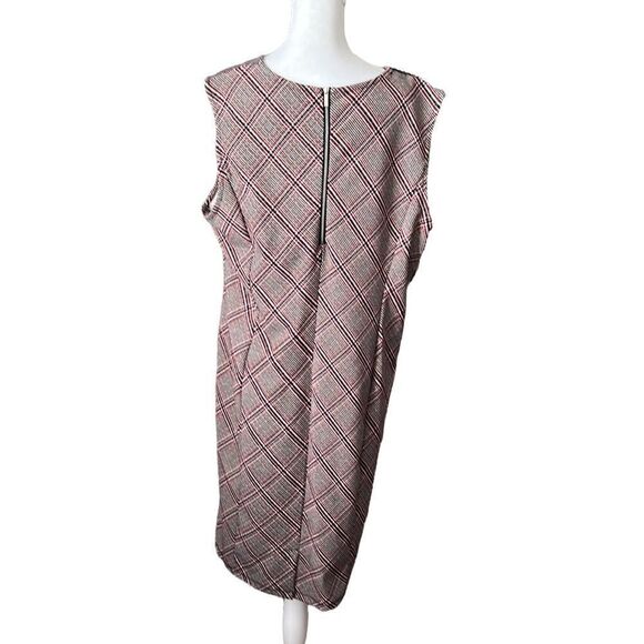 Liz Claiborne szXL red white blue sleeveless sheath ruffle detail on side EUC - Picture 4 of 11